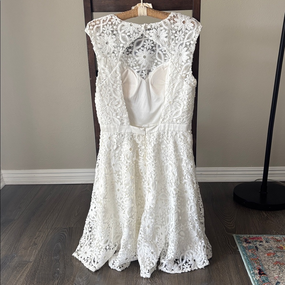 VTG Sue Wong Nocturne White Floral Lace Midi A-Line Dress Size 8 NEW - Picture 2 of 13